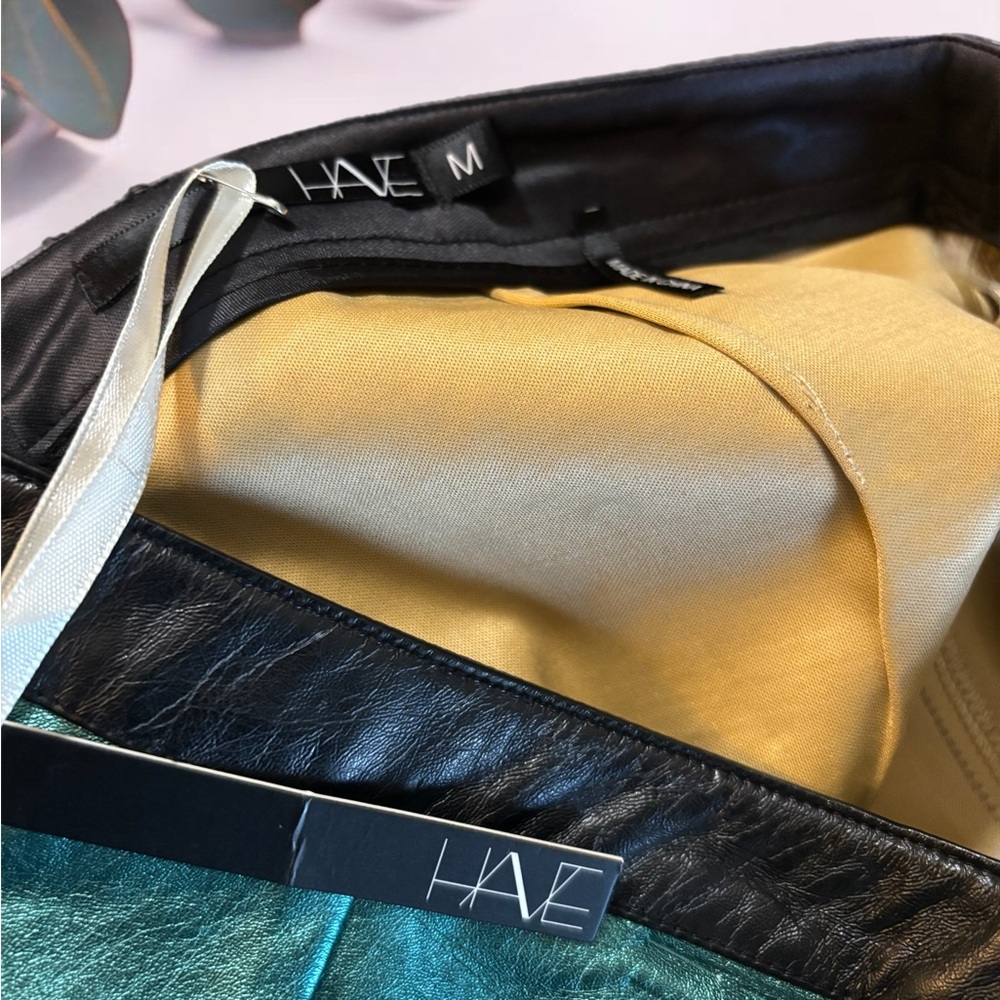NWT Metallic faux leather skirt by HAVE - Picture 3 of 3